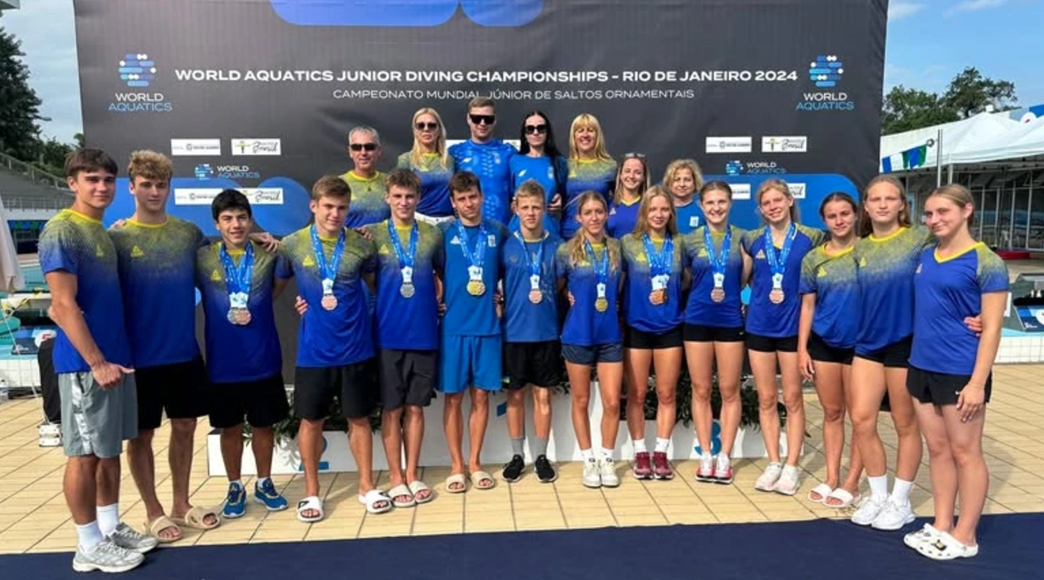 Україна посіла підсумкове третє місце у загальному медальному заліку на ЧС-2024 зі стрибків у воду серед юніорів